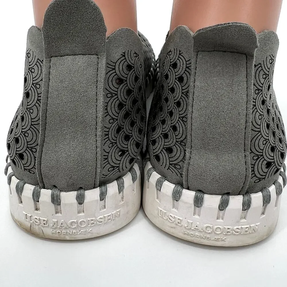 Ilse Jacobsen Tulip Gray White Perforated Slip On Shoe Size Euro 40